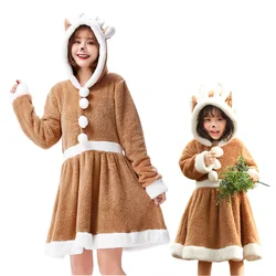 Costume de cerf de noël, Costume de Cosplay Parent enfant, robe de renne d'élan mignon pour enfants adultes, cadeaux de fête de noël pour femmes et filles 