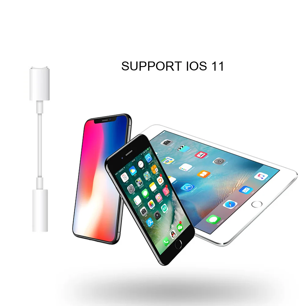 Headphone Adapters For Lighting to 3 5mm Jack Cable AUX Audio Earphone Converter For iphone 7 8 X XS Adapter Cables