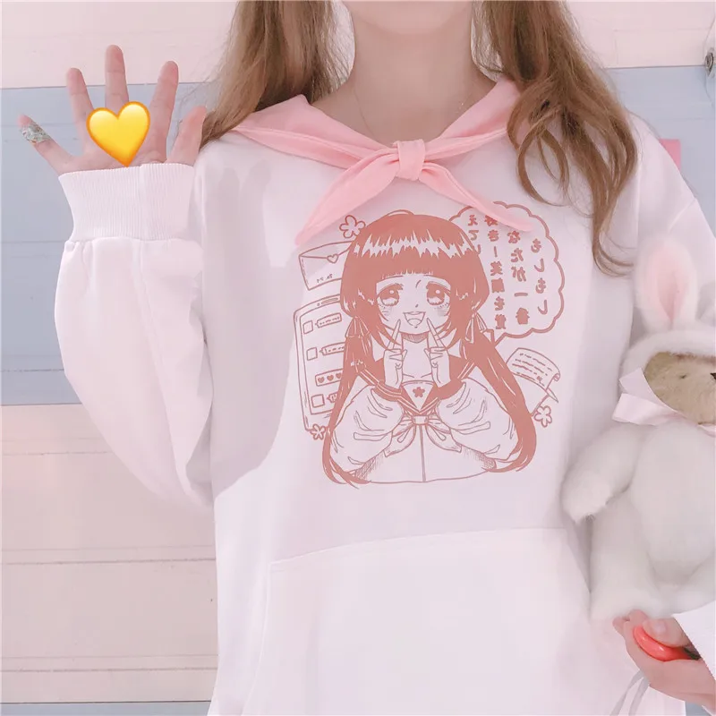 Japanese Soft Cute Girl Mori Navy Collar Anime