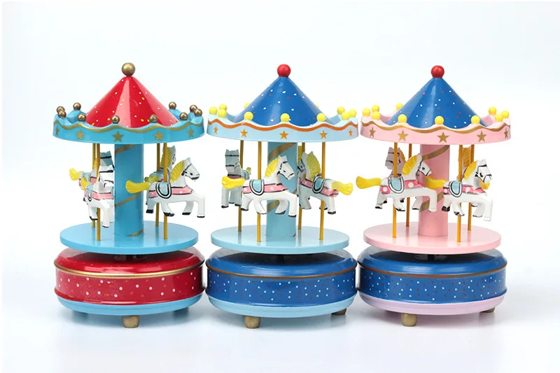 Круглые музыкальные шкатулки Merry-go-round, Геометрическая музыкальная декорация для детской комнаты, подарки унисекс, Деревянная Рождественская карусель, коробка для домашнего декора