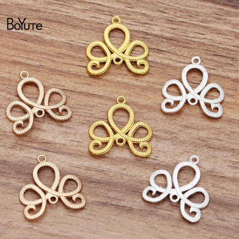 

BoYuTe Wholesale (100 Pieces/Lot) 21MM Metal Alloy Flower Connector Charms DIY Hand Made Jewelry Accessories Parts