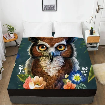 

1pc 3D Bed Sheet With Elastic,Fitted Sheet Double Queen King,Olw Mattress Cover 135/150/180/200/160x200 Home textile Drop ship