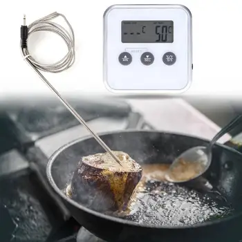 

Digital Electronic Thermometer Wireless Kitchen Oven Food Cooking Grill Smoker Meat Thermometer with Probe and Timer Temperatur