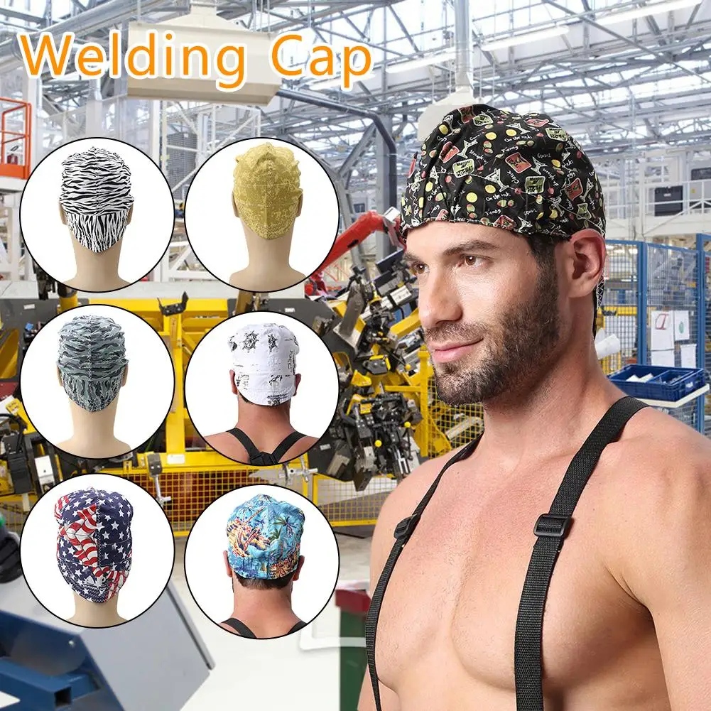 

Cotton Welding Cap Hat Sweat Absorption Welders Retardant Helmet Adjustable Application To Welding Safety Protective Helmet