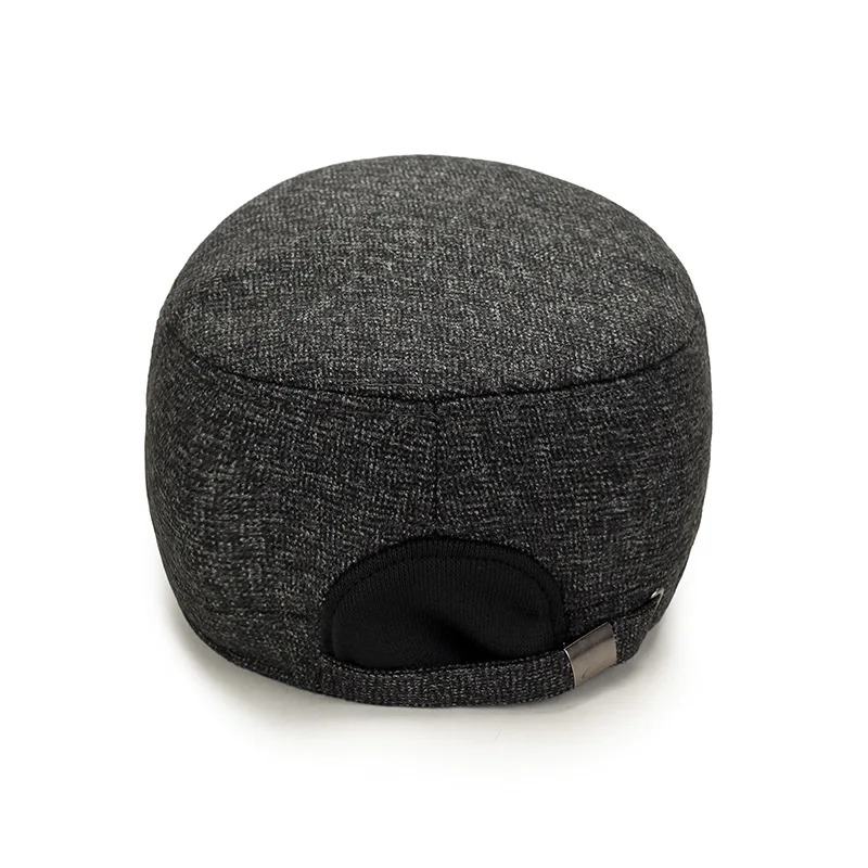 Winter Warm Hat Middle-aged Men Father Plus Velvet Thick Cap Flat Top Ear Protection Hat Snow hat