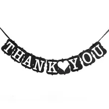 В настоящее время доступны Европейский Стиль Вечерние декоративный баннер спасибо крафтбумага висячий флаг съемок реквизит свадьба с буквенным принтом