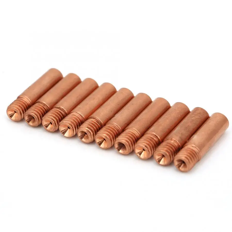 10pcs 11-40 Contact Tips 1.0mm for Tweco Mini Lincoln 100L MIG Welding Gun Copper Contact Nozzle Tips Heat Resistance