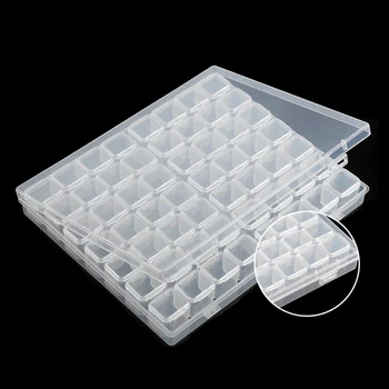 

56 Slots Compartment Nail Art Storage Box Practical Adjustable Plastic Case For Bead Rings Jewelry Display Organizer