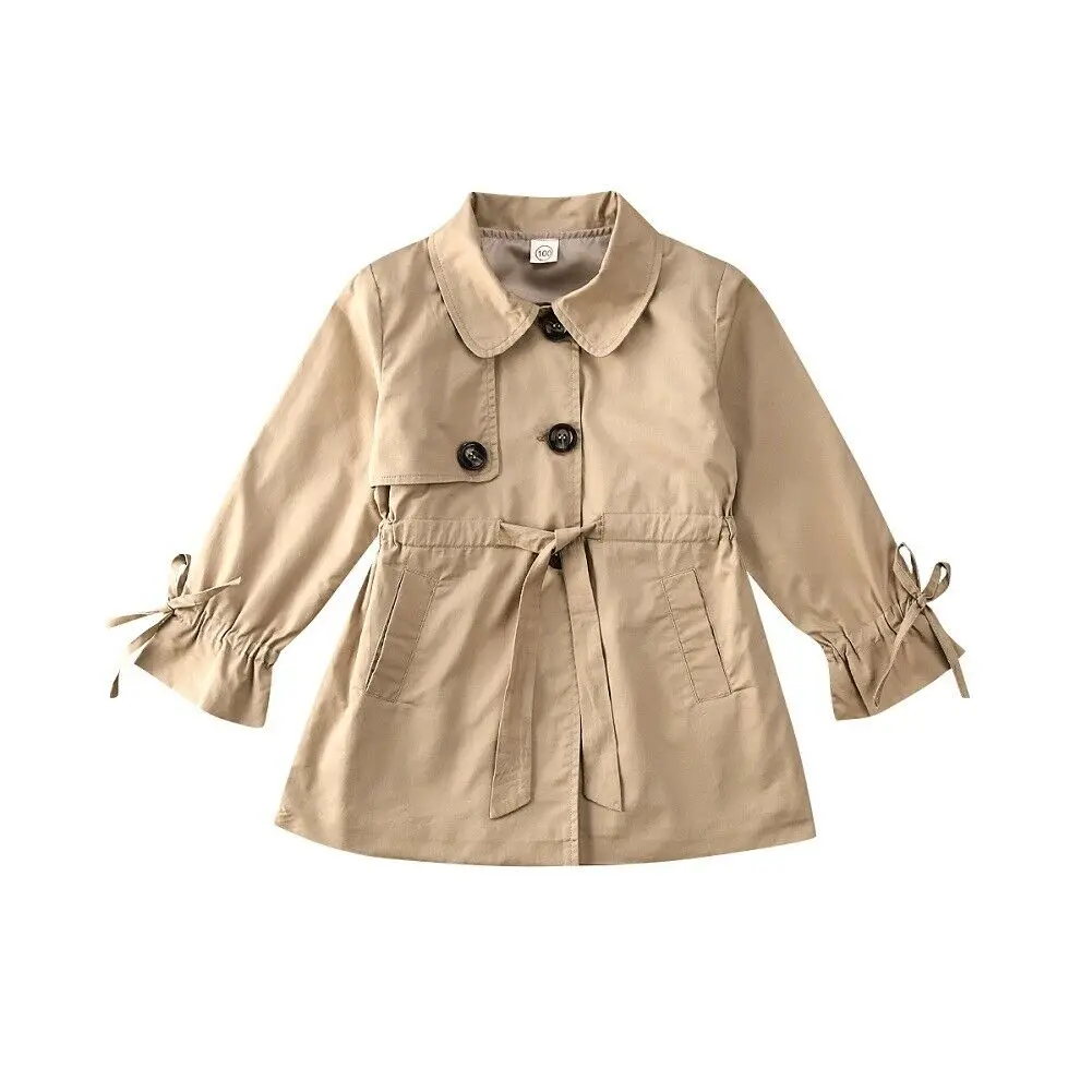 

Kid Baby Girl Trench Clothes Autumn Winter Coat Jacket Windbreaker Outwear Overcoat Snowsuit Warm Long Coat 2-7Years