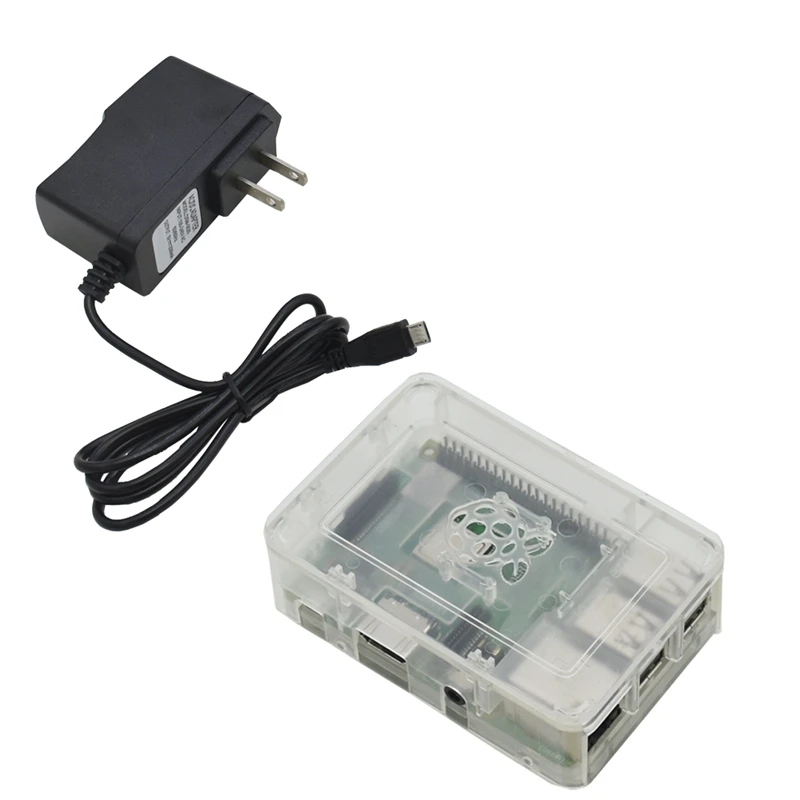Для Raspberry Pi 3 Model B+(Plus)+ Abs чехол+ 5V 2.5A Мощность адаптер с поддержкой Wi-Fi и Bluetooth Декодер каналов кабельного телевидения штепсельная вилка стандарта США