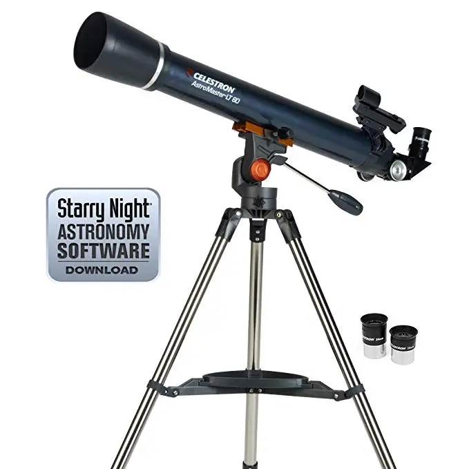 Celestron портативный AstroMaster LT 60AZ рефрактор без инструмента установка астрономический рефракционный дорожный Телескоп для детей начинающих