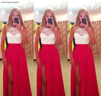 

2019 Fashion Long Chiffon Prom Dress High Side Split Formal Holidays Wear Graduation Evening Party Pageant Gown Custom Made