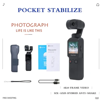 

2020 new Handheld Gimbal phone Stabilizer for mobile phone Six-axis hybrid anti-shake 4K60 frame video mini Pocket Stabilizer