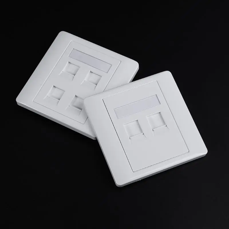 86 Type White Faceplate Wall Plate Socket Four Ports Network LAN Telephone Panel RJ45 Plug U1JA