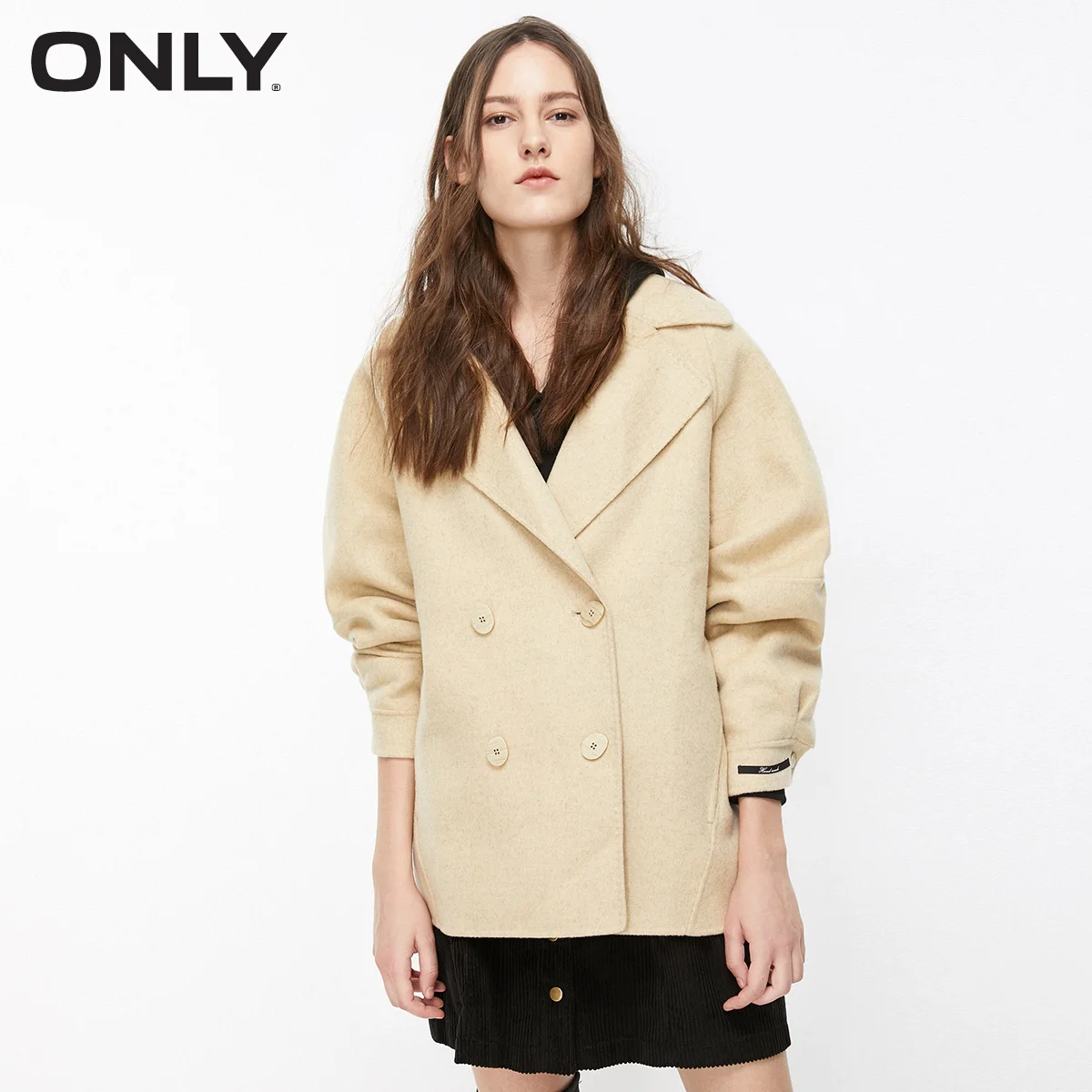 Только осенне-зимнее женское пальто свободного кроя с двойным покрытием | 11936T516 - Цвет: CCORN MELANGE