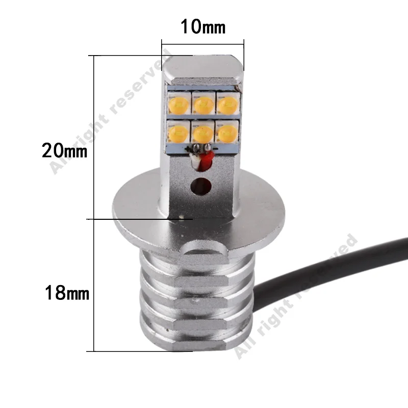 1 шт. Автомобильные светодиодные лампы H1 H3 60 Вт 12 SMD 6000 лм|Автомобильная