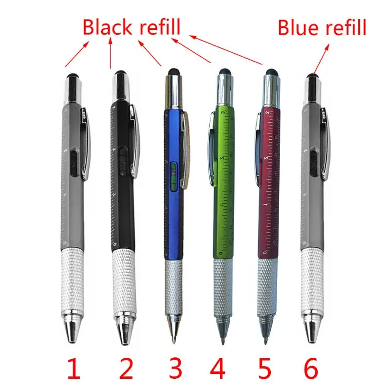 

Multi-Functional Tool Tech Ballpoint Pen 6 in 1 Ballpoint Pen, Screwdriver 19QB
