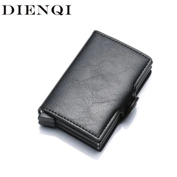 

DIENQI Top Quality Wallet Men Money Bag Mini Purse Male Aluminium Rfid Card Holder Wallet Small Smart Wallet Thin Vallet Walet