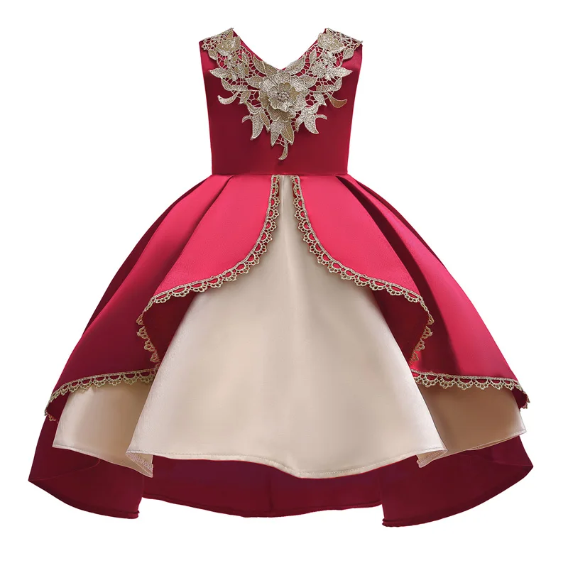 Детские рождественские платья для девочек; элегантное платье принцессы; свадебное платье с цветочным узором для девочек; детское вечернее платье; vestido infantil