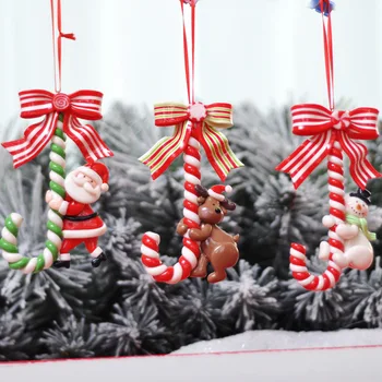 

Christmas Festival Decoration Santa Claus Snowman Small Crutch Candy Bar Ornaments ChristmasTree Layout Bracelet Charm party2021
