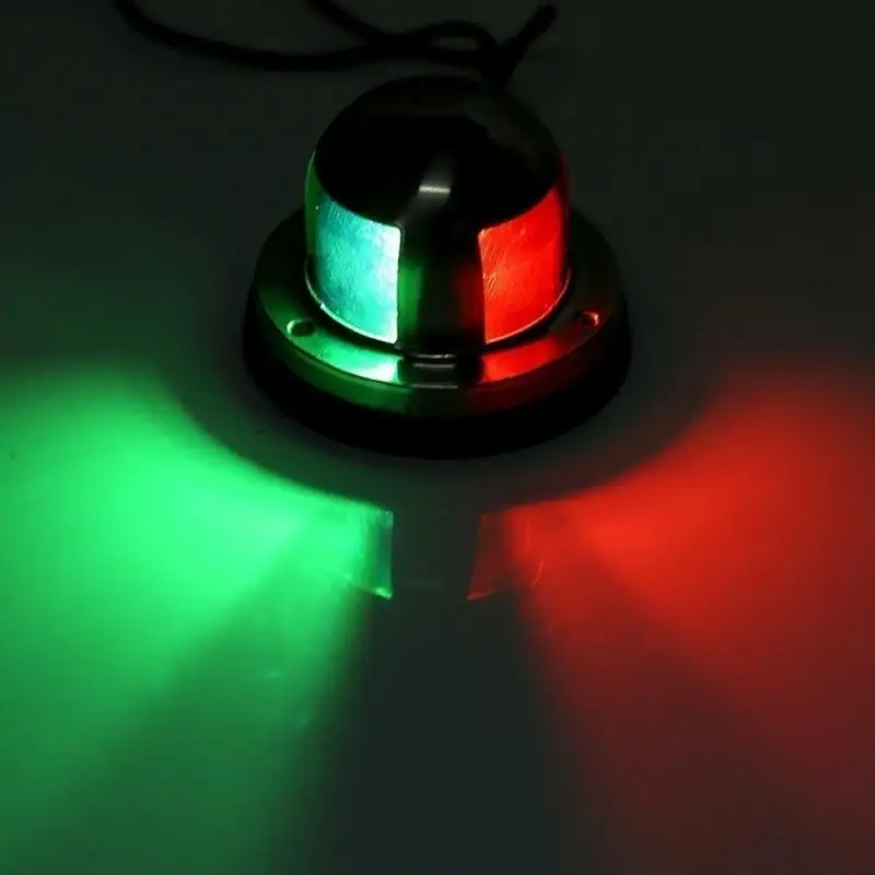 2 Mile Red Portside & Green Starboard LED Boat Navigation Light Silver Pair 2 Mile Red Portside & Green Starboard LED Boat Navigation Light Silver Pair