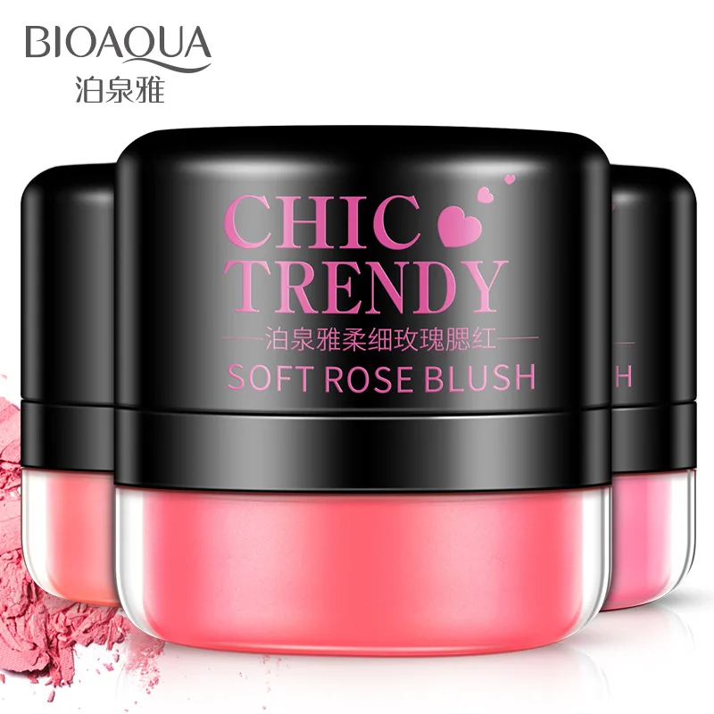 BIOAQUA Soft Rose 3 Color Blush Natural Moisturizing Light Rouge Makeup Easy to Wear Long-lasting 4g | Красота и здоровье