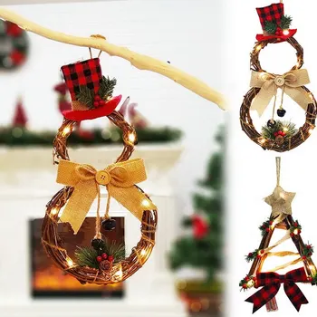 

Home Decoration Wreath Pendant LED Wreath Wall Hanging Christmas Wreath 2020 new Wall Door Hanging Christmas Wreath