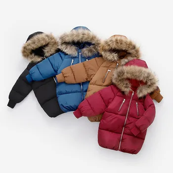 

Benemaker Children Winter Long Windbreaker For Girl Boy Warm Jacket Baby Clothes Fur Collar Snowsuit Parkas Kids Clothing NA203
