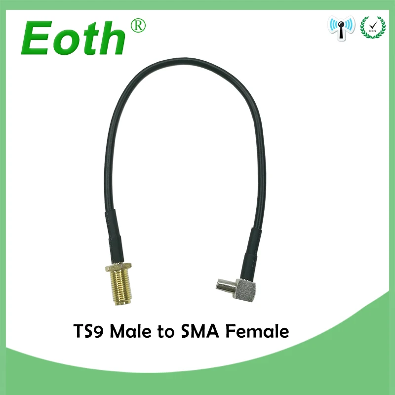 

5pcs 3G ZTE modem cable TS9 Male straight to SMA Female right angle pigtail RG178 Wholesale 15CM 6" Adapter