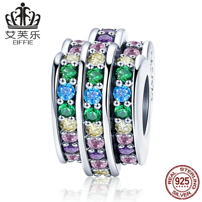 Сердце радуги Diy аксессуары из стерлингового серебра 925 пробы оригинальная бусина для изготовления ювелирных изделий Подходит Шарм Пандора Браслет