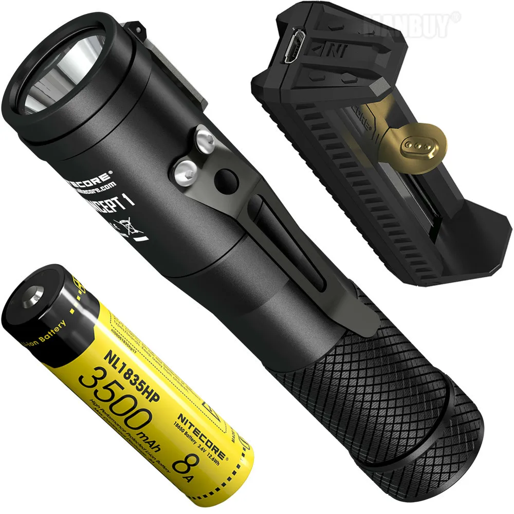 Светодиодный фонарик NITECORE Concept 1 1800 люмен CREE XHP35 HD E2 C1 3500 мАч перезаряжаемый