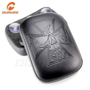 

OUMURS Motorcycle Passenger Cushion Suction Cup Rear Pillion Pad Seat for Harley Sportster Touring XL 883 1200 Bobber Chopper