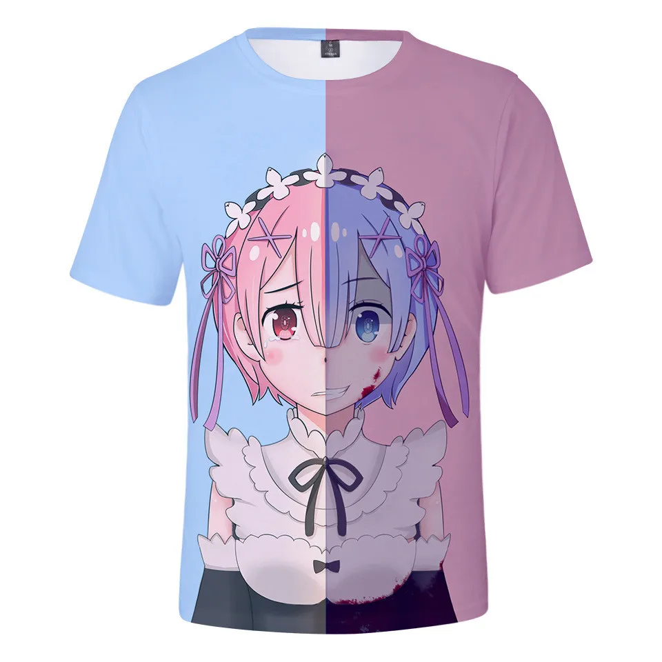Quick delivery Men/Women Anime cute Girl Rezero Rem Ram 3D Print