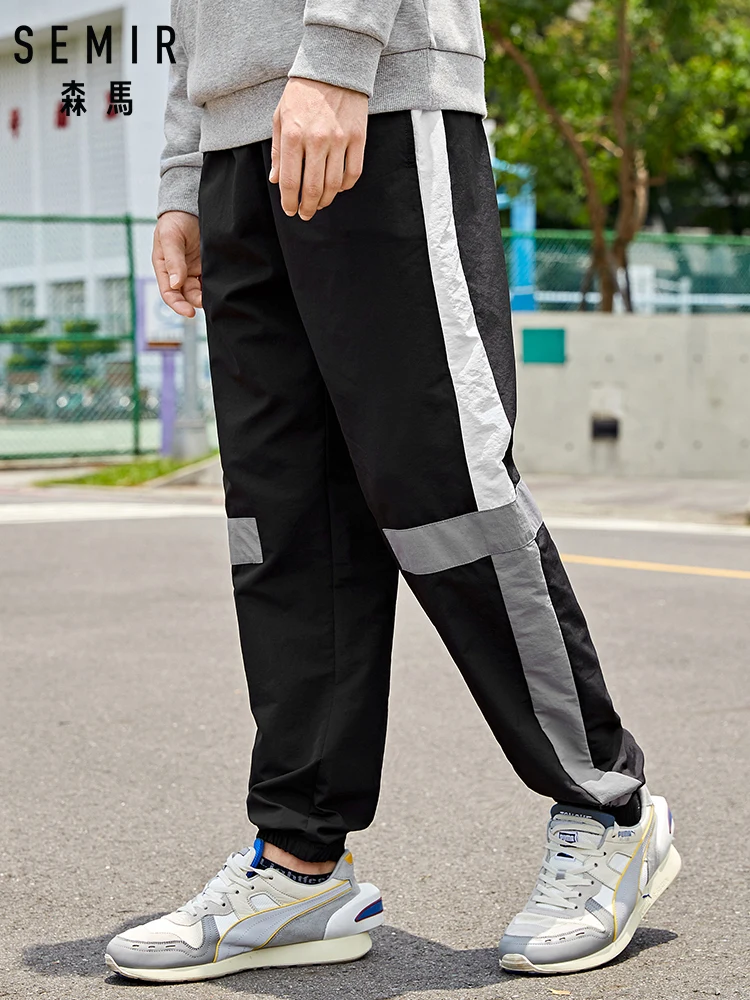 

SEMIR Casual trousers men 2019 autumn new loose elastic waist beam mouth pants contrast color webbing sweatpants