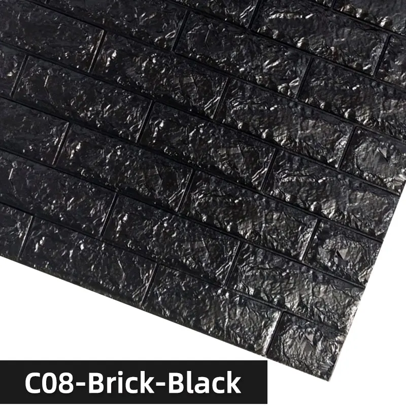 C08-Brick-Black Kaguyahime 3D DIY стикер s самоклеющиеся декоративные обои для детской комнаты кухни спальни водонепроницаемые наклейки 3D обои кирпич - Цвет: C08-Brick-Black