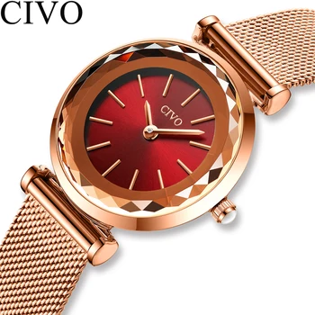 

CIVO Fashion Rose Gold Watches For Women Luxury Brand Waterproof Quartz Wristwatches Ladies Bracelet Clock Relogio Feminino 2020