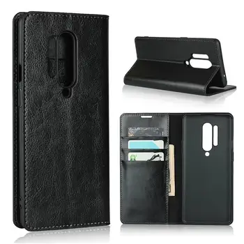 

OEEKOI Crazy Horse Genuine Leather Wallet Flip Case for OnePlus 8 Pro 8