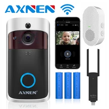 AXNEN-videoportero inteligente V5 IP, timbre de puerta con WIFI, cámara de seguridad inalámbrica, alarma IR