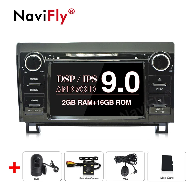NaviFly ips DSP 4 Гб+ 64 ГБ Android 9,0 автомобильный dvd-радиоплеер для Toyota Tundra 2007-2013 Sequoia 2008- авто gps навигация wifi - Цвет: 2GB-16GB-CAM-DVR