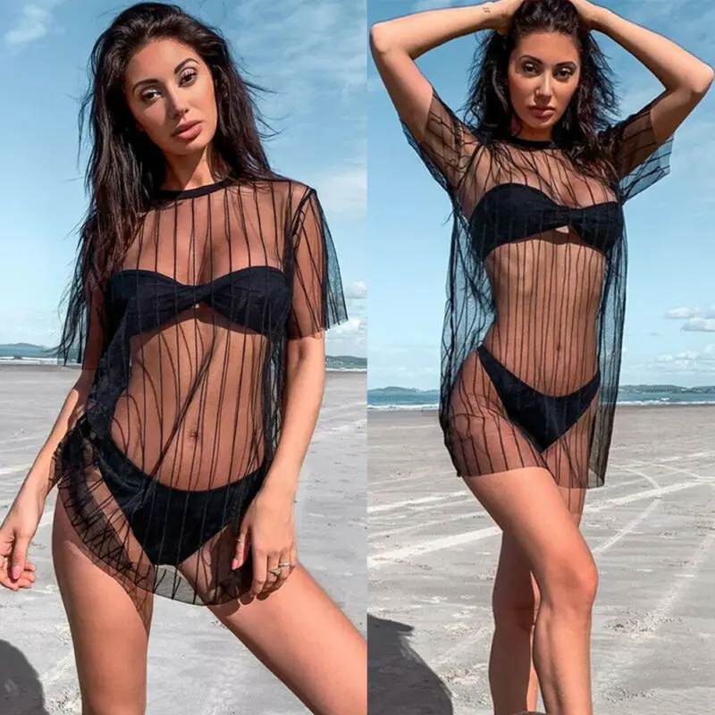Mesh Sheer Bikini Beach Cover Up
