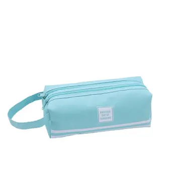 

Oxford Cloth Custom Large Capacity Packet Neutral Double layer Student solid color Canvas pencil case Small Bag
