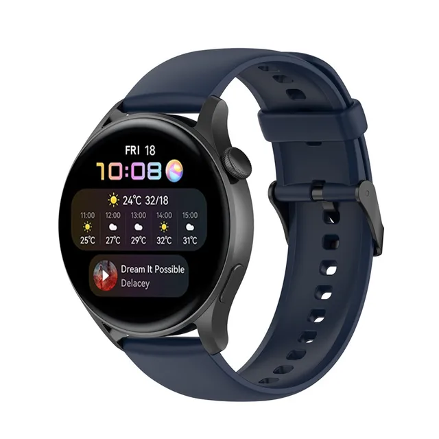 20mm 22mm Silicone watch strap For Samsung Gear S3/Active2/Huawei GT2 /Amazfit bip/Fossil Q/POLAR ignite Vantage M2 wristband xyst-navy blue