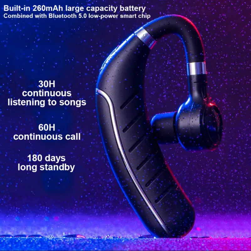 Wireless Bluetooth Headset 5 0 Caller ID Name Large Battery Long Standby Hanging Earphone for iphone xiaommi sumsung