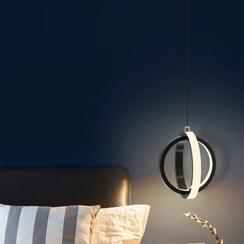 

Nordic bedside table small Pendant Lights modern minimalist creative personality bedroom bedside long line round Pendant Lights
