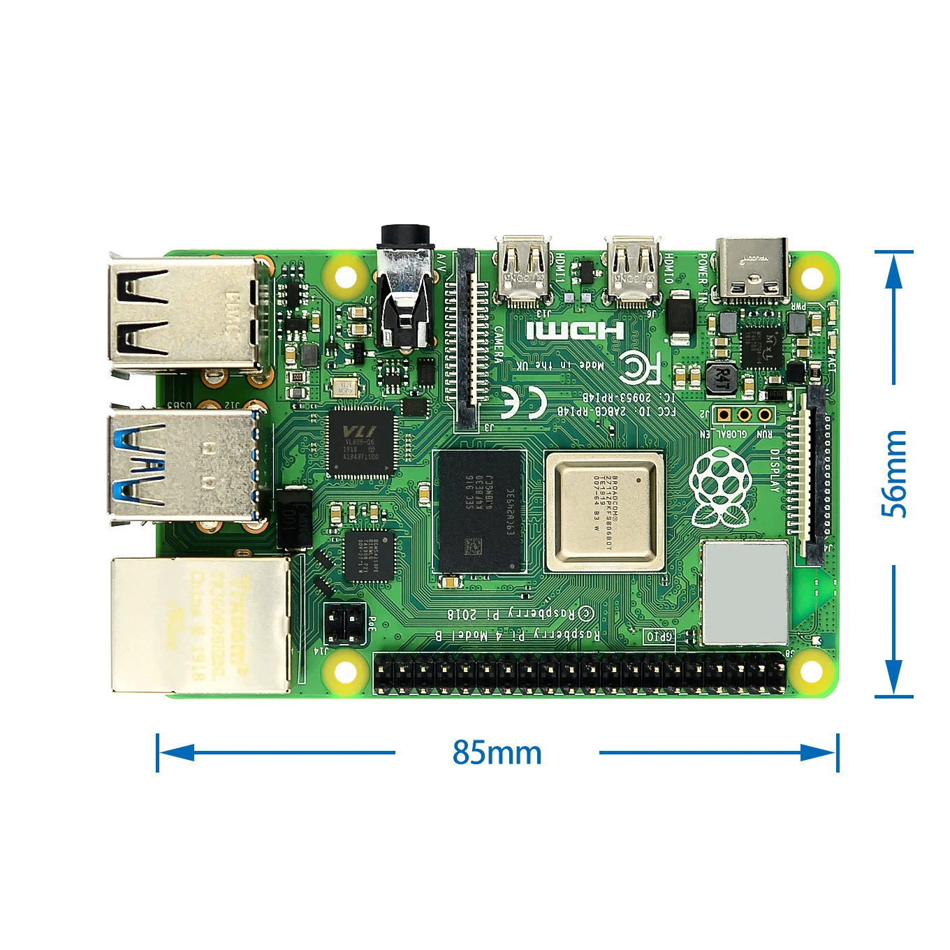 Официальный Raspberry Pi 4 Модель B ram 1G 2G 4G 4 Core 1,5 Ghz 4K Micro HDMI Pi4B 3 скорости, чем Raspberr Pi 3B