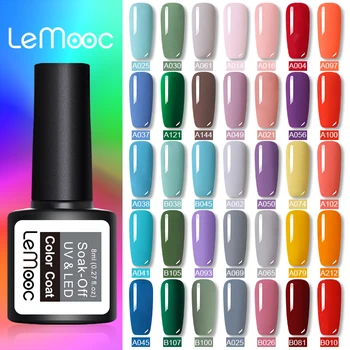 

LEMOOC Gel Varnish Hybrid Enamel Blue Color UV Gel Nail Polish Varnish Semi Permanent Prime Nail Art Acrylic Off Red Pink