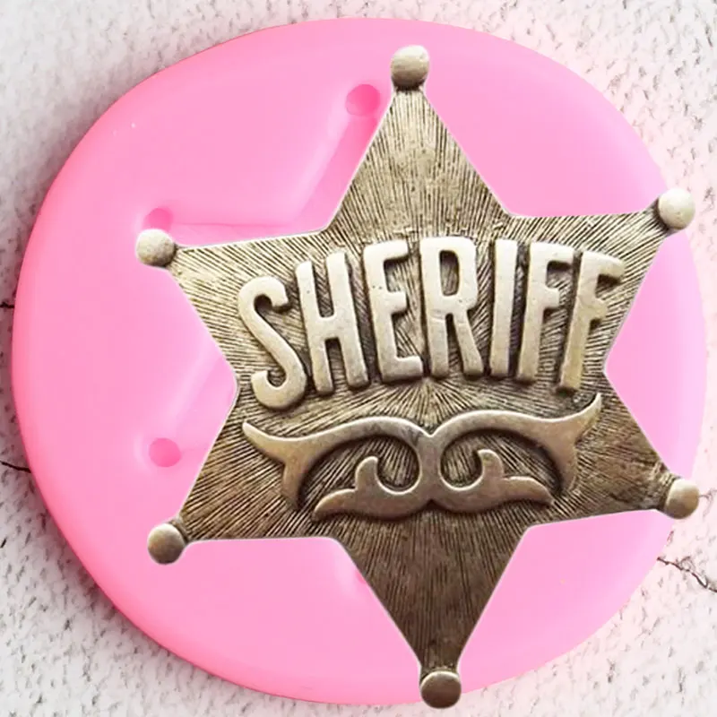 Значок шерифа силиконовые формы конфеты форма для шоколада помадка форма печенья выпечки украшения для кексов детские инструменты для украшения торта на день рождения