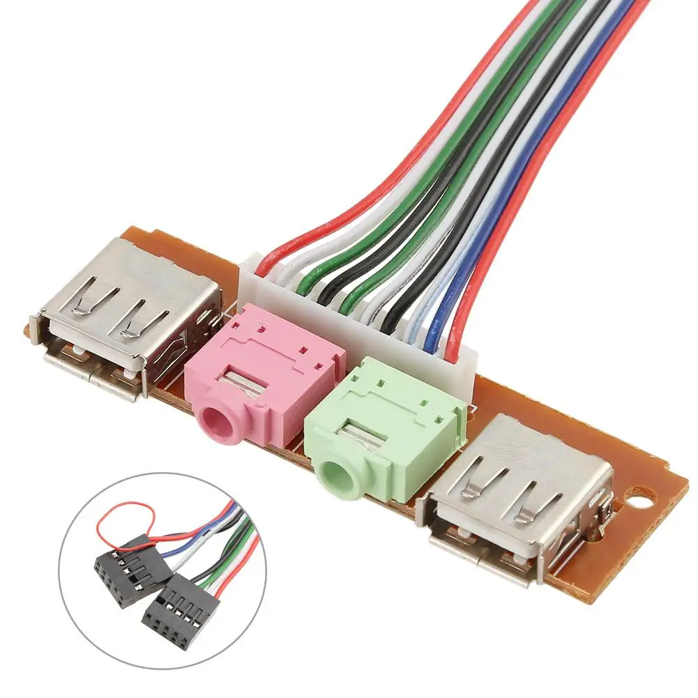 I/0 аудиовыход вход двойная USB Передняя панель кабель аудиопанель деталь для