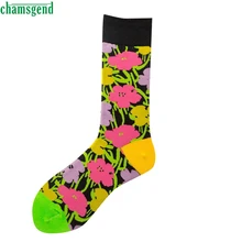 CHAMSGEND, женские носки с принтом s, модные, трендовые, яркие цвета, спортивные короткие носки для женщин, девочек, 1 пара, женские повседневные хлопковые носки