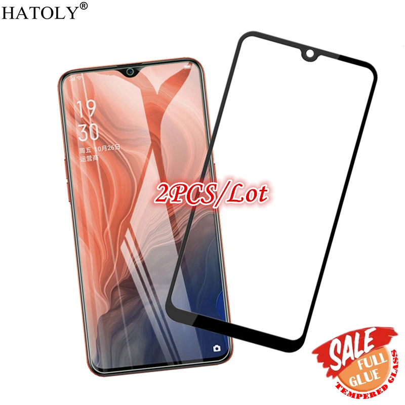 

2PCS Full Glue Glass OPPO Reno Z Screen Protector For OPPO Reno Z Tempered Glass Full Coverage Protective Glass For OPPO Reno Z